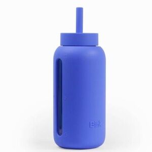 Bink Blue Glass Silicone Straw Cup